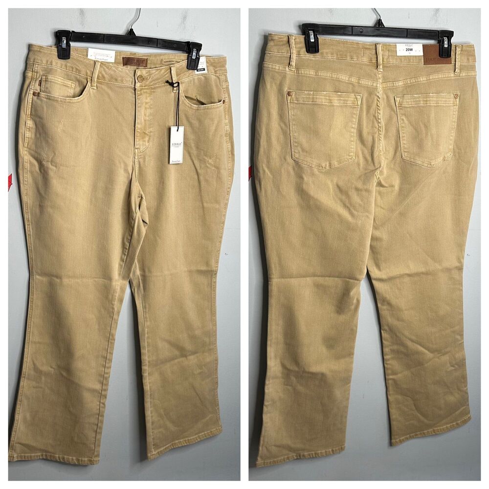 Judy Blue Garment Dyed Khaki Slim Boot Jeans JB88504 Plus Size 20W NEW NWT